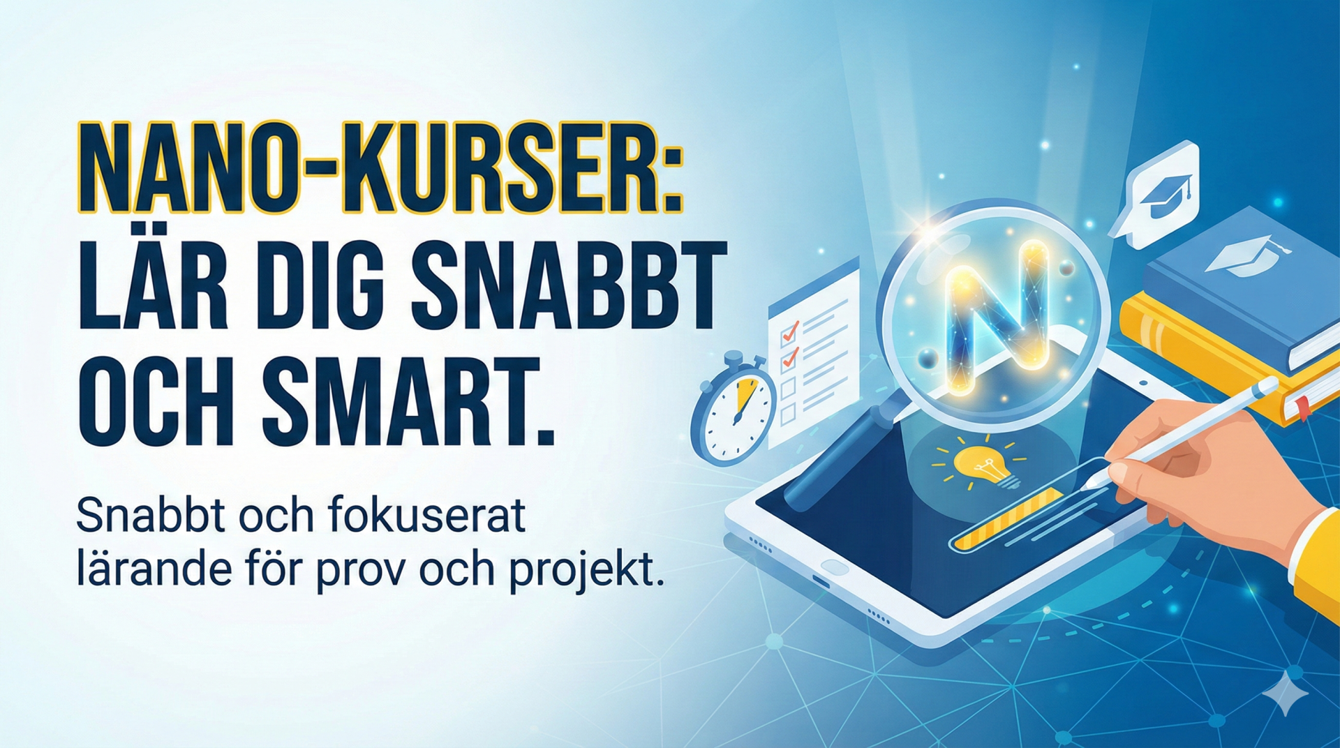 Banner för Nano-kurser: Lär dig snabbt och smart