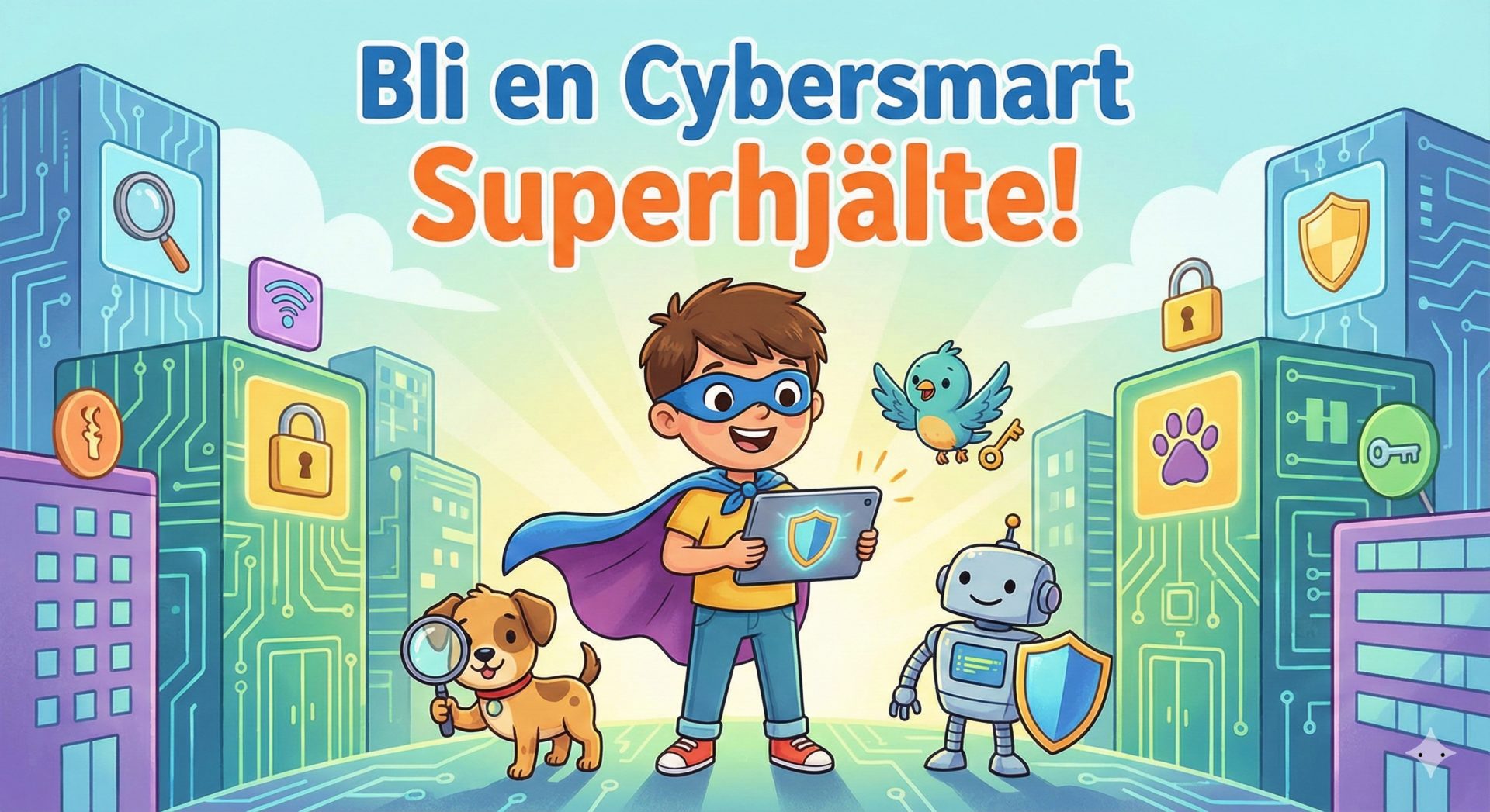 Banner för Bli en Cybersmart SUPERHJÄLTE!