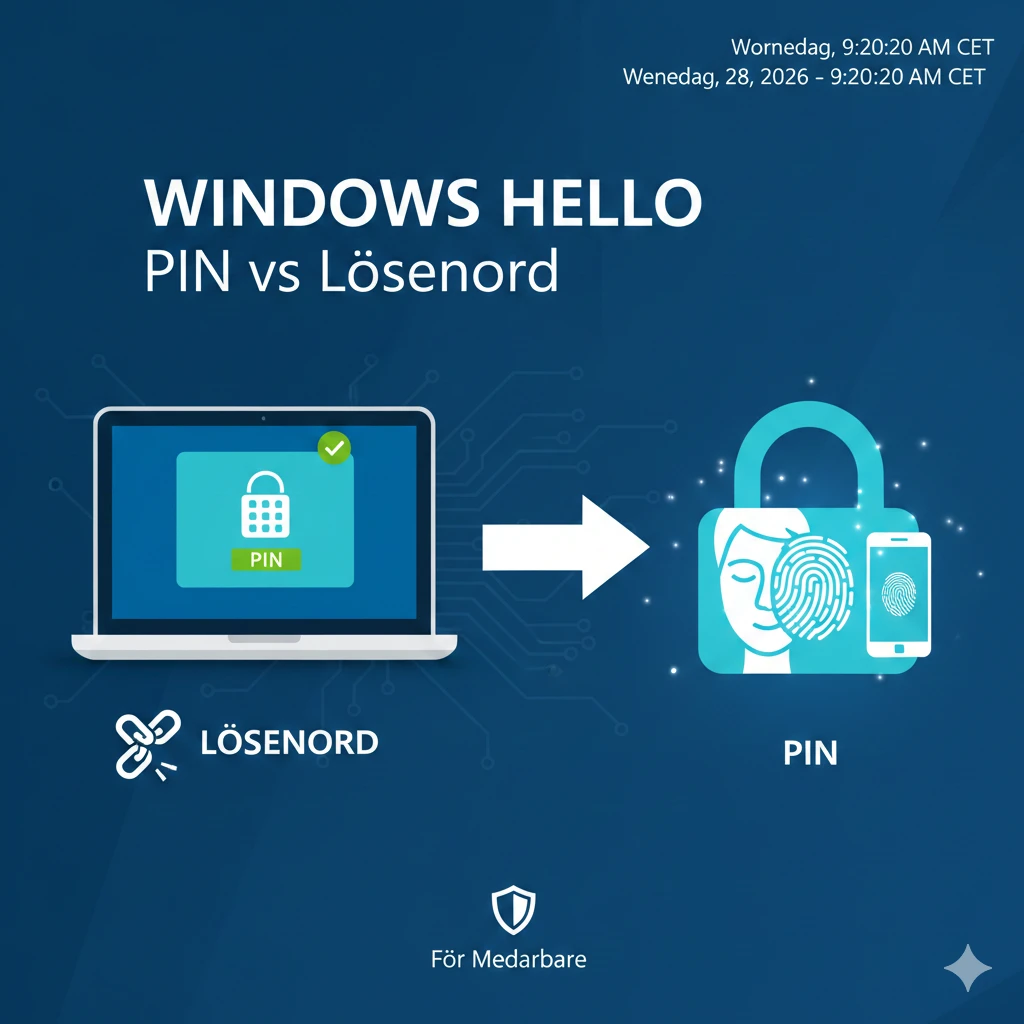 Banner för Windows Hello: PIN vs Lösenord