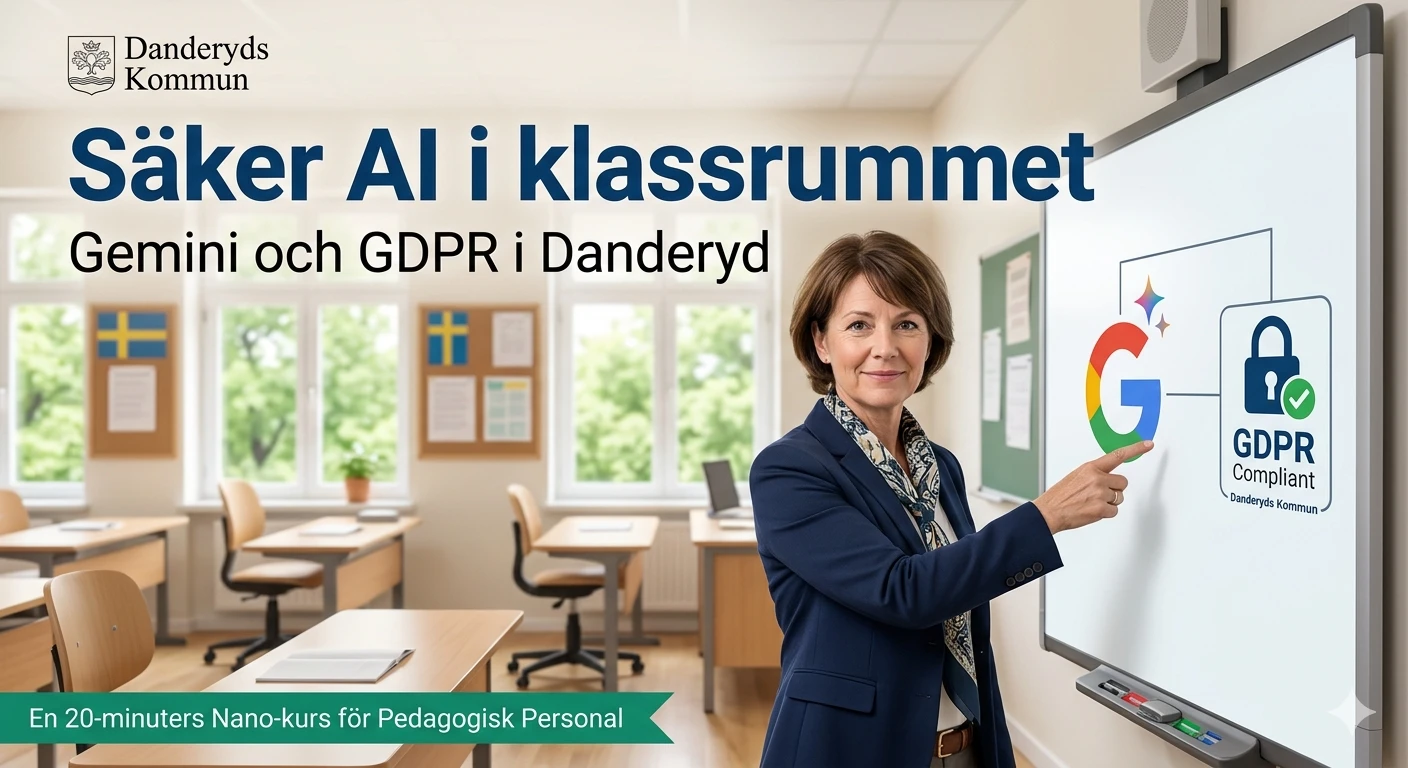 Banner för Säker AI i klassrummet – Gemini och GDPR i Danderyd